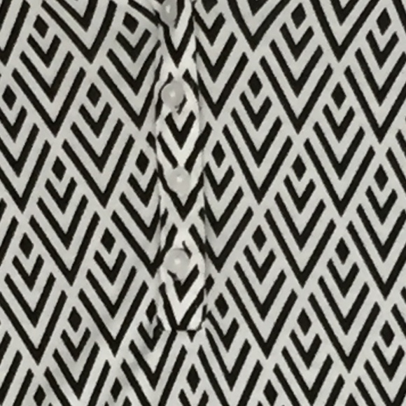 H&M Henley Womens Small Black and White V Neck Long Sleeve - Picture 4 of 9